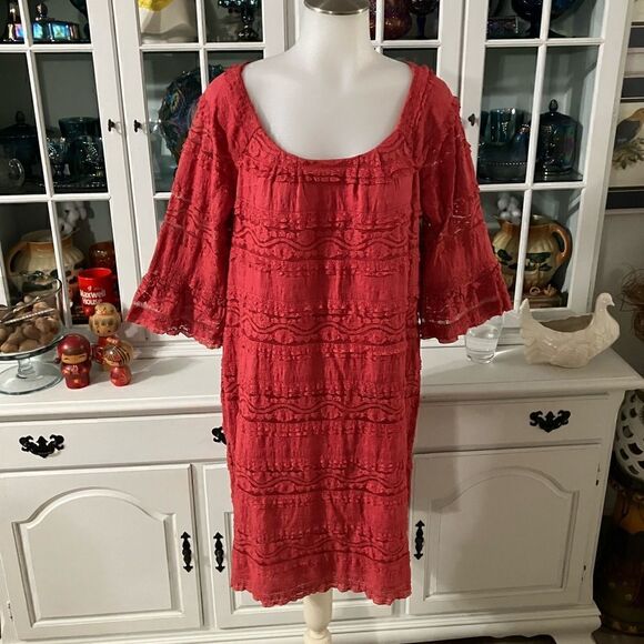 Half Sleeve Dress Lace Overlay  Sz 14P Chris McLaughlin - Picture 2 of 9
